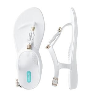 NEW OKA-B women's neptune t-strap sandals in salt